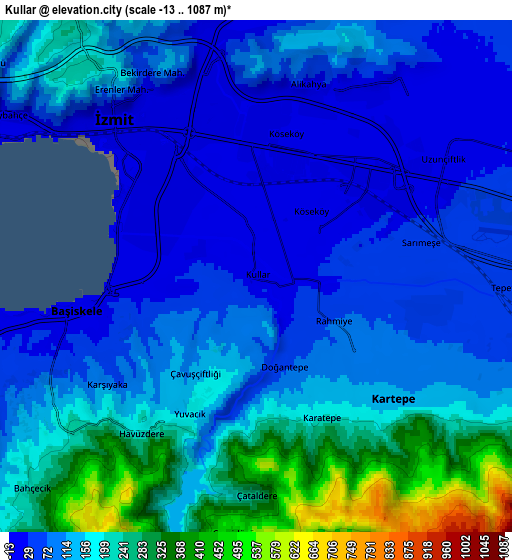 Zoom OUT 2x Kullar, Turkey elevation map