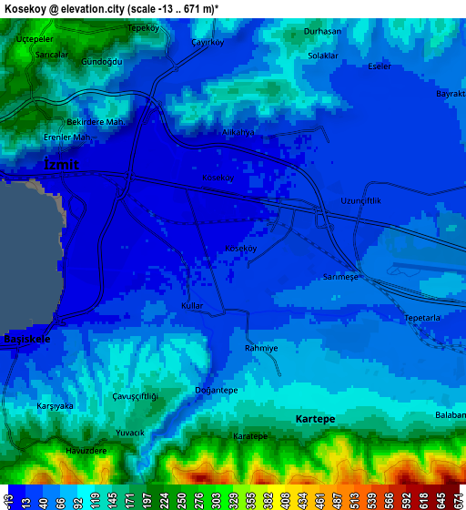 Zoom OUT 2x Köseköy, Turkey elevation map