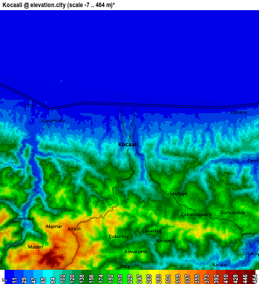 Zoom OUT 2x Kocaali, Turkey elevation map