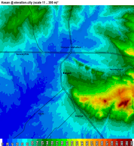 Zoom OUT 2x Keşan, Turkey elevation map