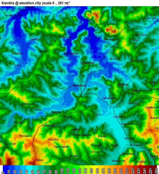 Zoom OUT 2x Kandıra, Turkey elevation map