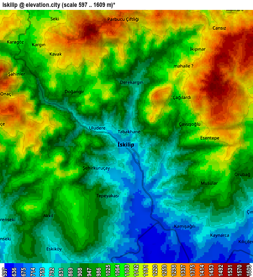 Zoom OUT 2x İskilip, Turkey elevation map