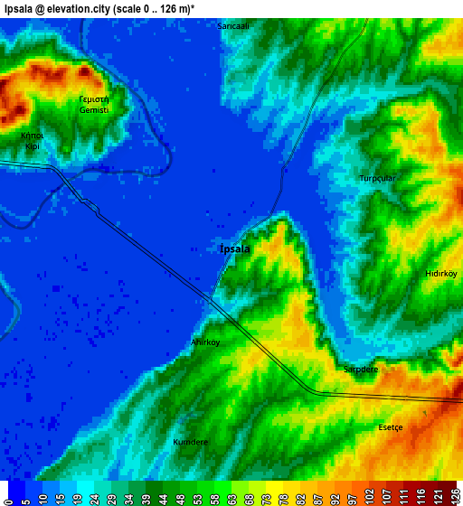 Zoom OUT 2x İpsala, Turkey elevation map