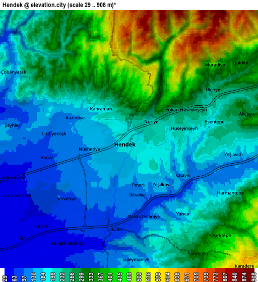 Zoom OUT 2x Hendek, Turkey elevation map