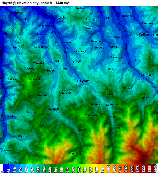 Zoom OUT 2x Hayrat, Turkey elevation map