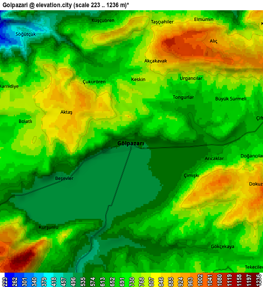 Zoom OUT 2x Gölpazarı, Turkey elevation map