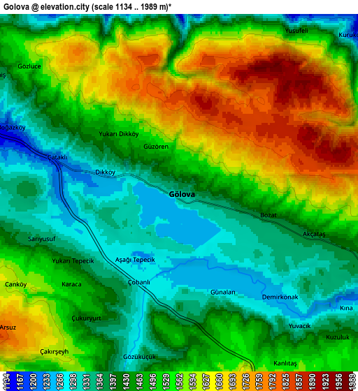 Zoom OUT 2x Gölova, Turkey elevation map