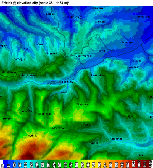 Zoom OUT 2x Erfelek, Turkey elevation map