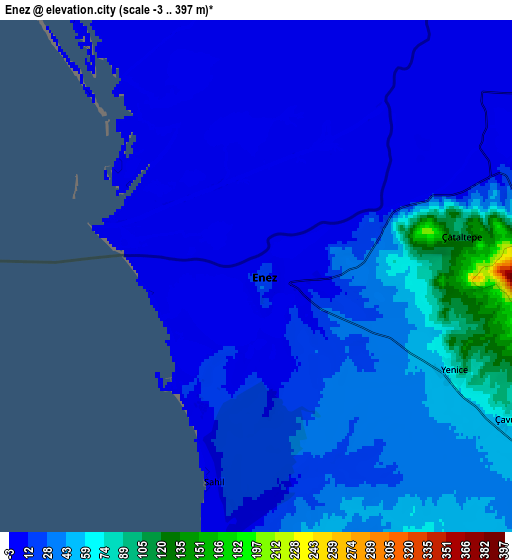 Zoom OUT 2x Enez, Turkey elevation map