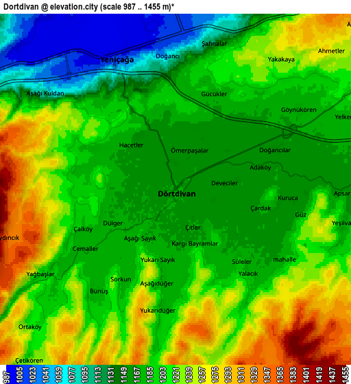 Zoom OUT 2x Dörtdivan, Turkey elevation map