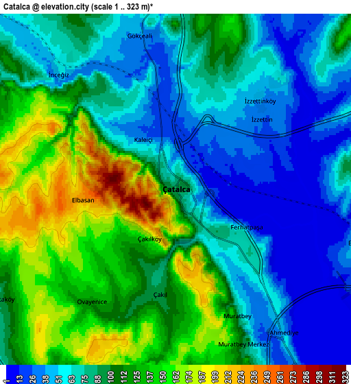 Zoom OUT 2x Çatalca, Turkey elevation map