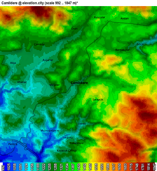 Zoom OUT 2x Çamlıdere, Turkey elevation map