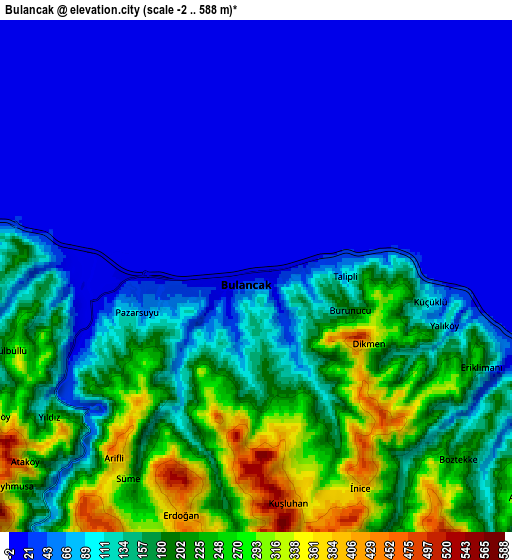 Zoom OUT 2x Bulancak, Turkey elevation map