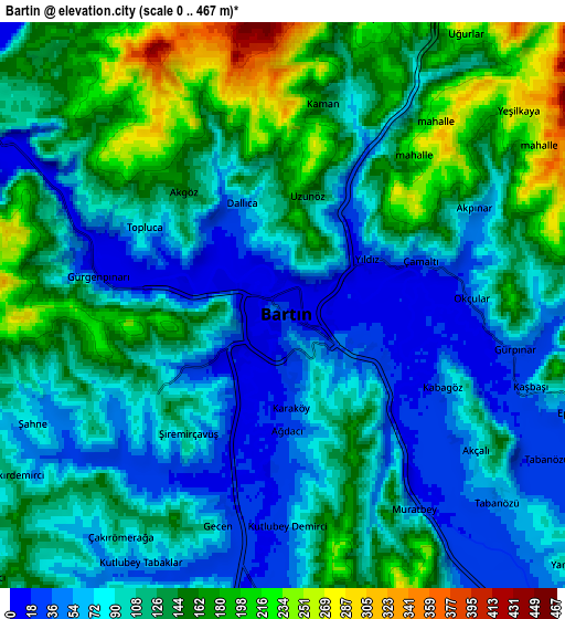 Zoom OUT 2x Bartın, Turkey elevation map