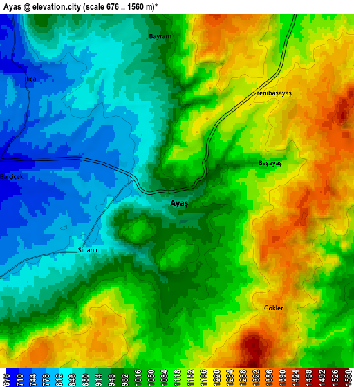 Zoom OUT 2x Ayaş, Turkey elevation map