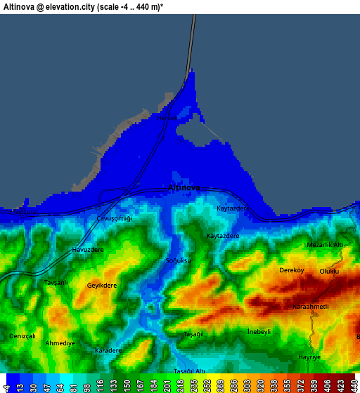 Zoom OUT 2x Altınova, Turkey elevation map