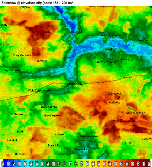 Zoom OUT 2x Żelechów, Poland elevation map