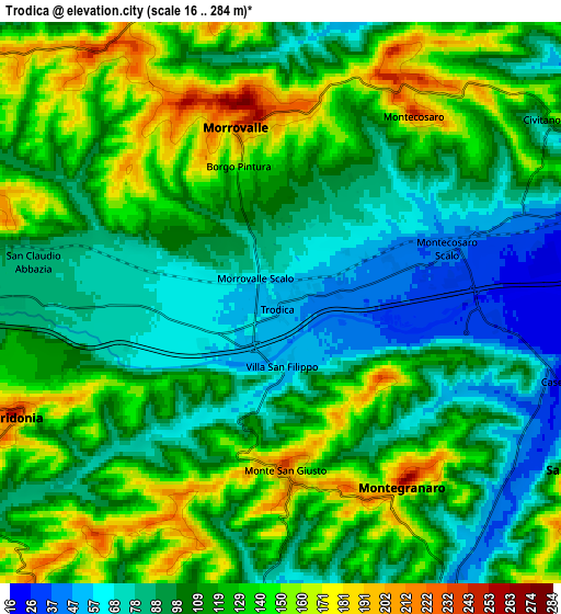 Zoom OUT 2x Trodica, Italy elevation map