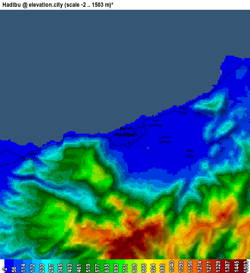 Zoom OUT 2x Hadibu, Yemen elevation map
