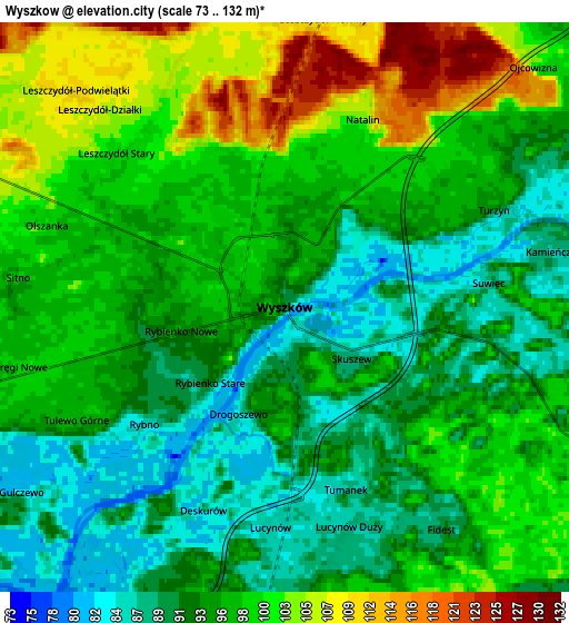 Zoom OUT 2x Wyszków, Poland elevation map