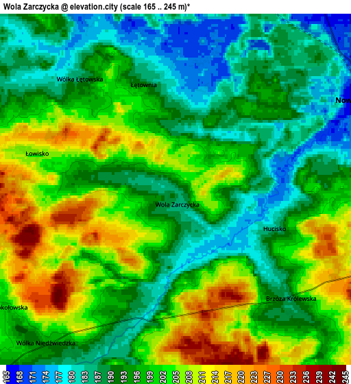 Zoom OUT 2x Wola Żarczycka, Poland elevation map