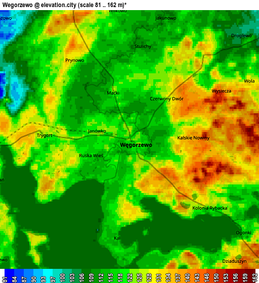 Zoom OUT 2x Węgorzewo, Poland elevation map