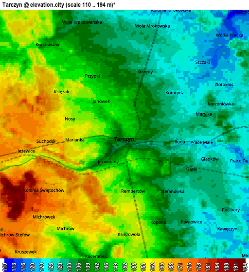 Zoom OUT 2x Tarczyn, Poland elevation map