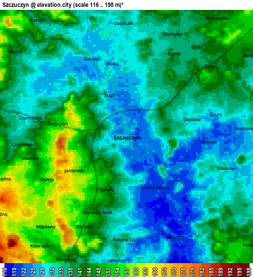 Zoom OUT 2x Szczuczyn, Poland elevation map