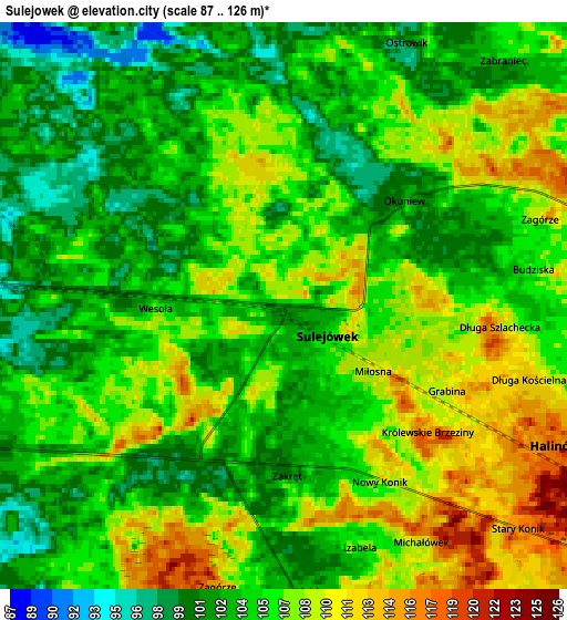 Zoom OUT 2x Sulejówek, Poland elevation map