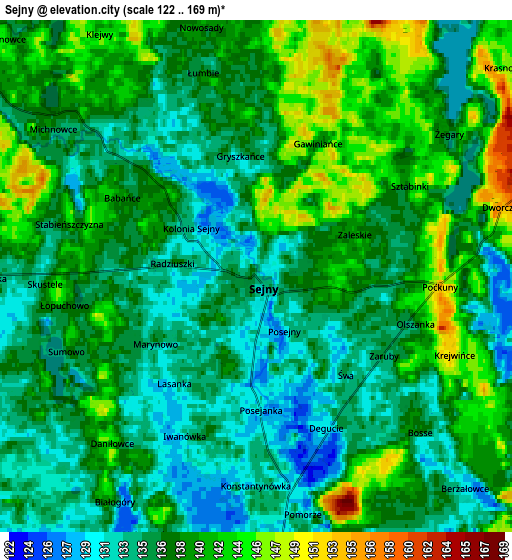 Zoom OUT 2x Sejny, Poland elevation map