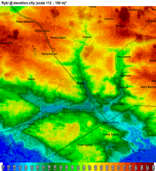 Zoom OUT 2x Ryki, Poland elevation map