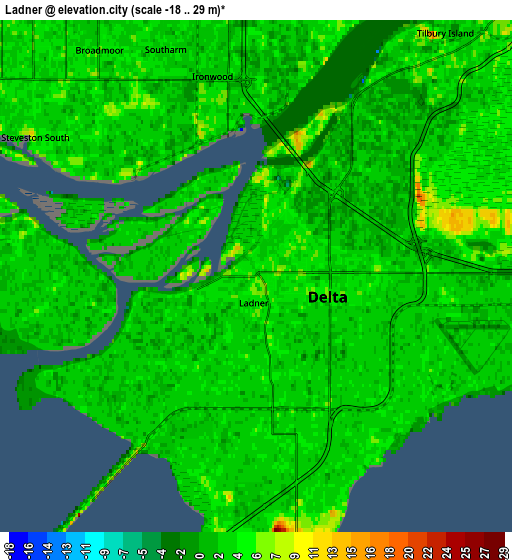 Zoom OUT 2x Ladner, Canada elevation map
