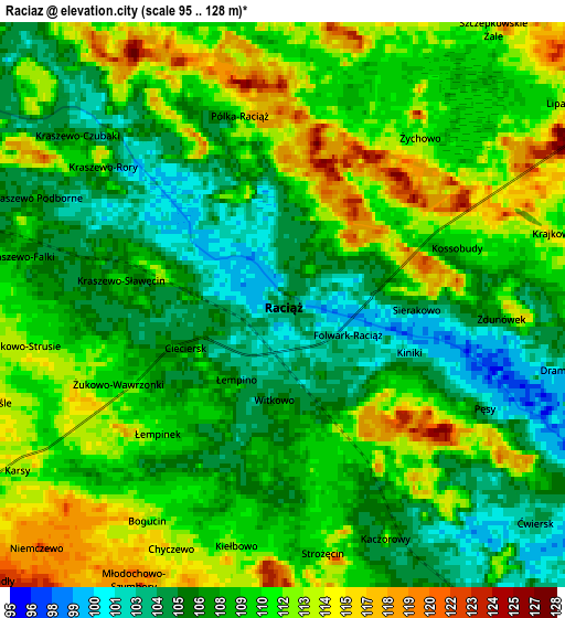 Zoom OUT 2x Raciąż, Poland elevation map