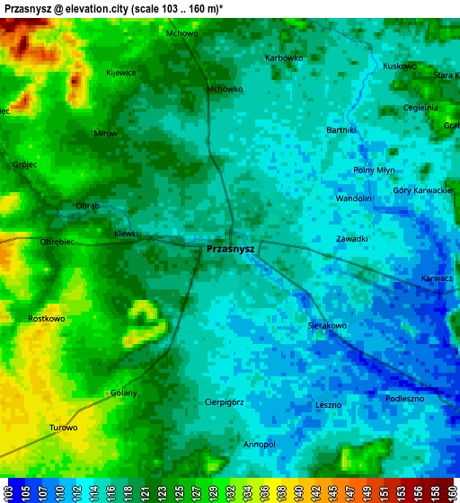 Zoom OUT 2x Przasnysz, Poland elevation map