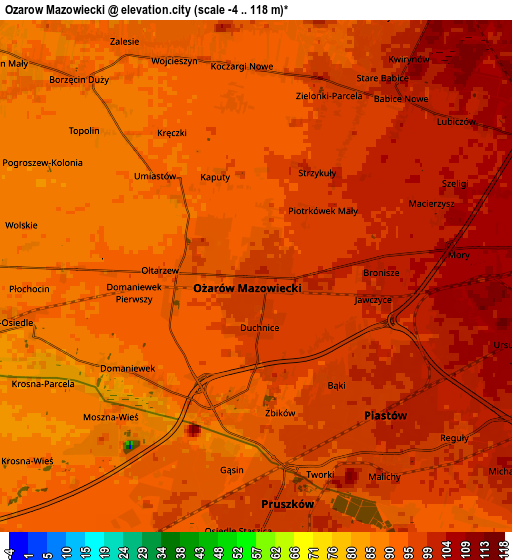 Zoom OUT 2x Ożarów Mazowiecki, Poland elevation map