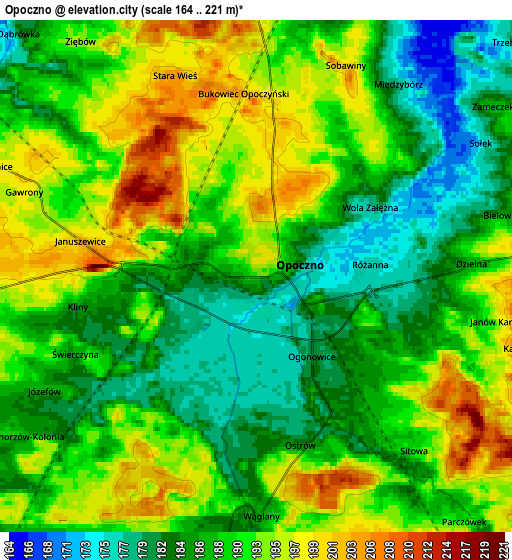 Zoom OUT 2x Opoczno, Poland elevation map