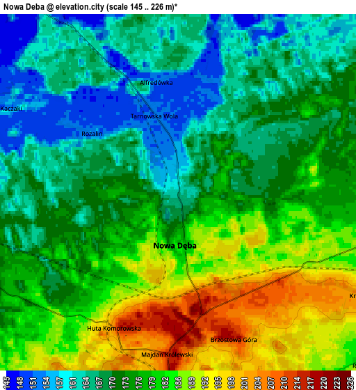 Zoom OUT 2x Nowa Dęba, Poland elevation map