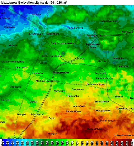 Zoom OUT 2x Mszczonów, Poland elevation map