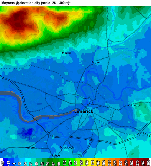 Zoom OUT 2x Moyross, Ireland elevation map