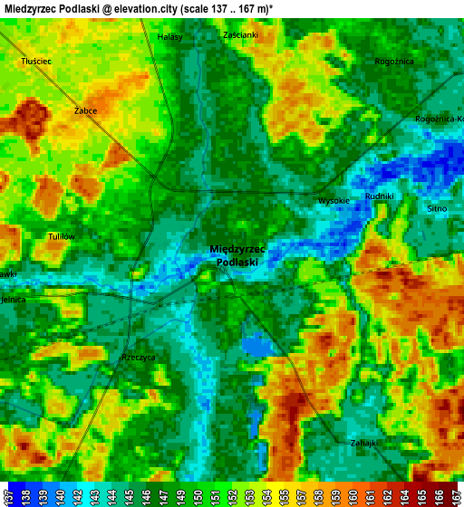 Zoom OUT 2x Międzyrzec Podlaski, Poland elevation map