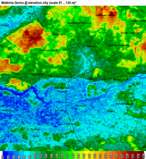 Zoom OUT 2x Małkinia Górna, Poland elevation map