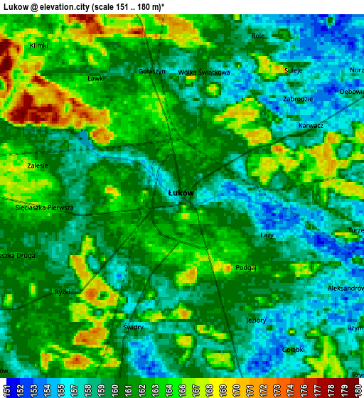 Zoom OUT 2x Łuków, Poland elevation map