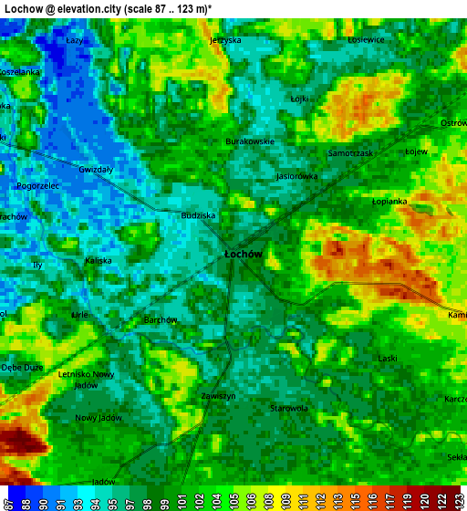 Zoom OUT 2x Łochów, Poland elevation map