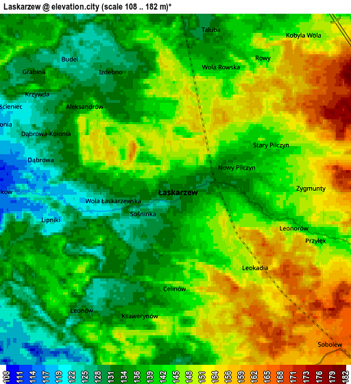 Zoom OUT 2x Łaskarzew, Poland elevation map