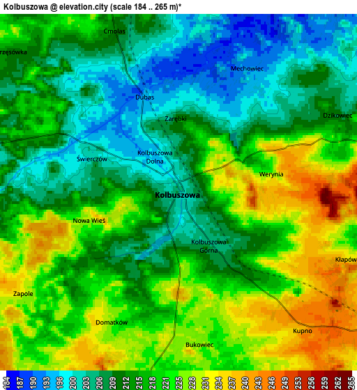 Zoom OUT 2x Kolbuszowa, Poland elevation map