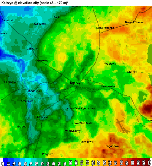 Zoom OUT 2x Kętrzyn, Poland elevation map