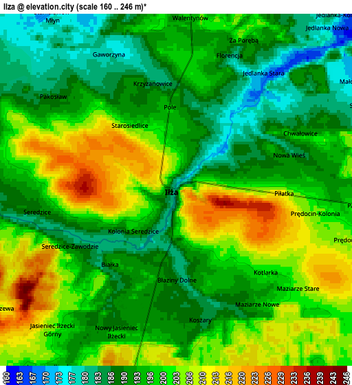 Zoom OUT 2x Iłża, Poland elevation map