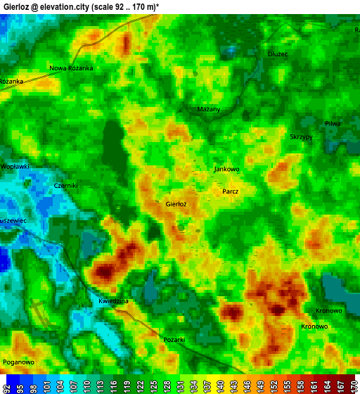 Zoom OUT 2x Gierłoż, Poland elevation map