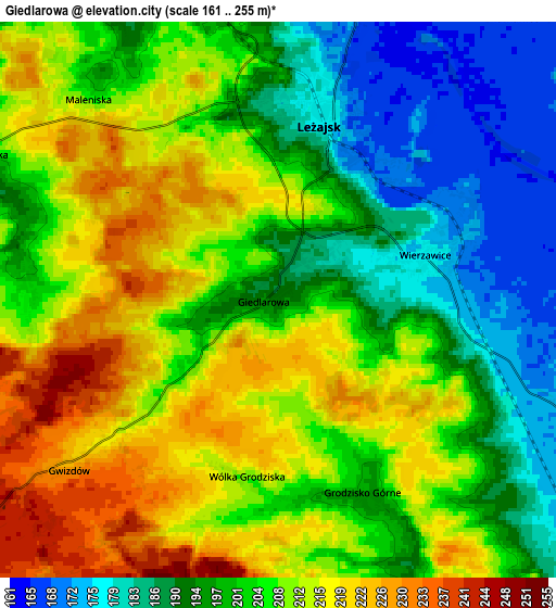 Zoom OUT 2x Giedlarowa, Poland elevation map