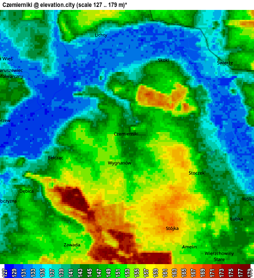 Zoom OUT 2x Czemierniki, Poland elevation map